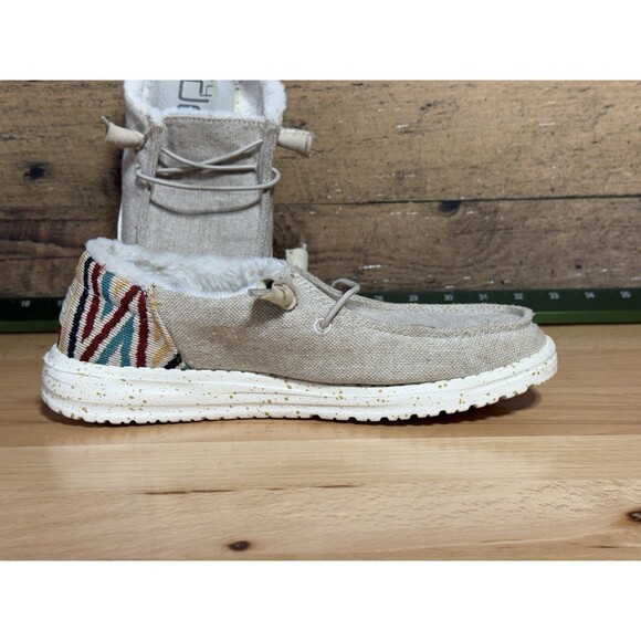 Hey Dude Womens Wendy Funk Wool Beige Size 6 Slip On Walking Comfort Shoes - Picture 3 of 8